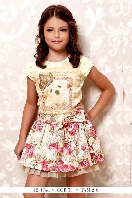conjunto de saia e blusa infantil Diforini 121041